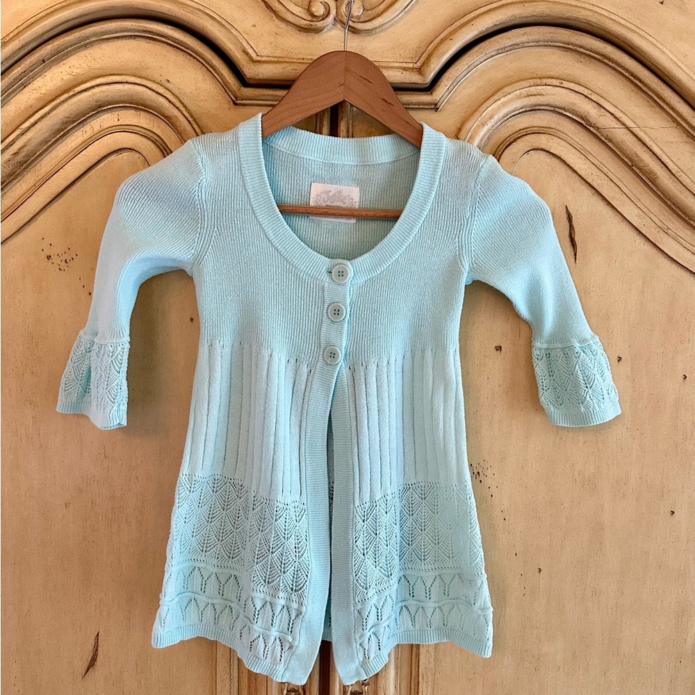 Justice Light Aqua Blue Girls Size 8 Cardigan